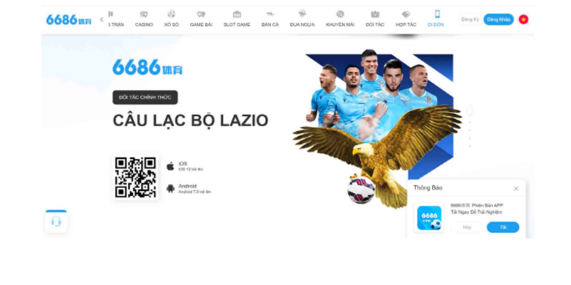 6686 Express cực kỳ uy tín khi là đối tác của CLB Lazio