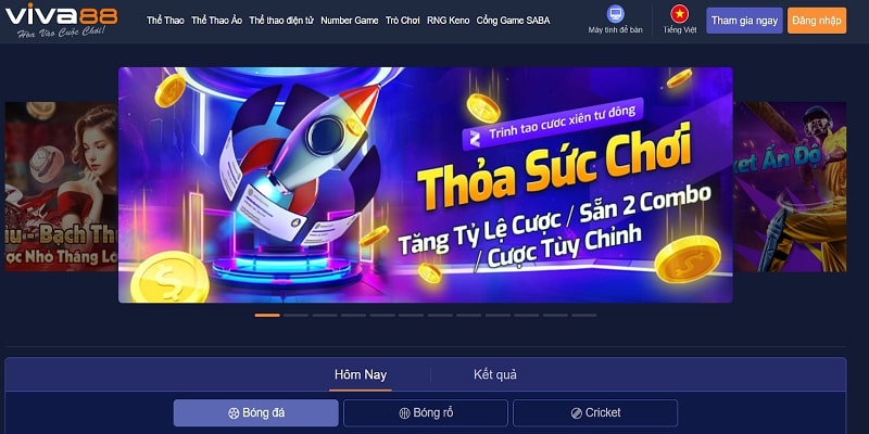 Viva88 hiện là trang cá cược trực thuộc Bong88