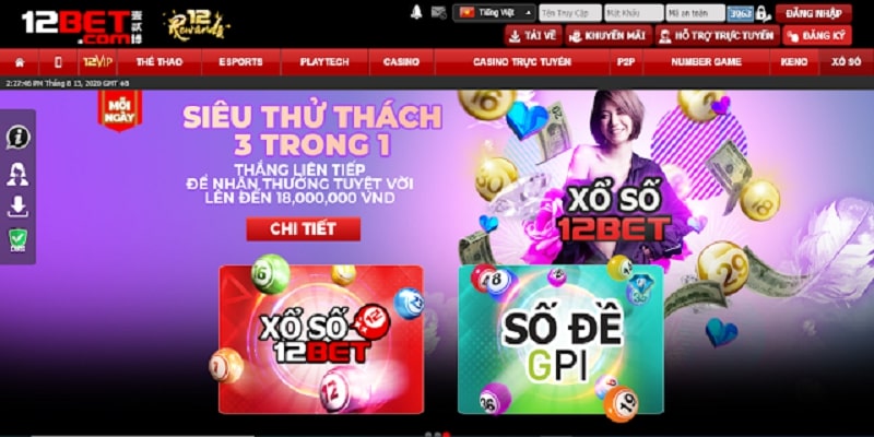 12bet lô đề 3 miền thu hút cược thủ tham gia